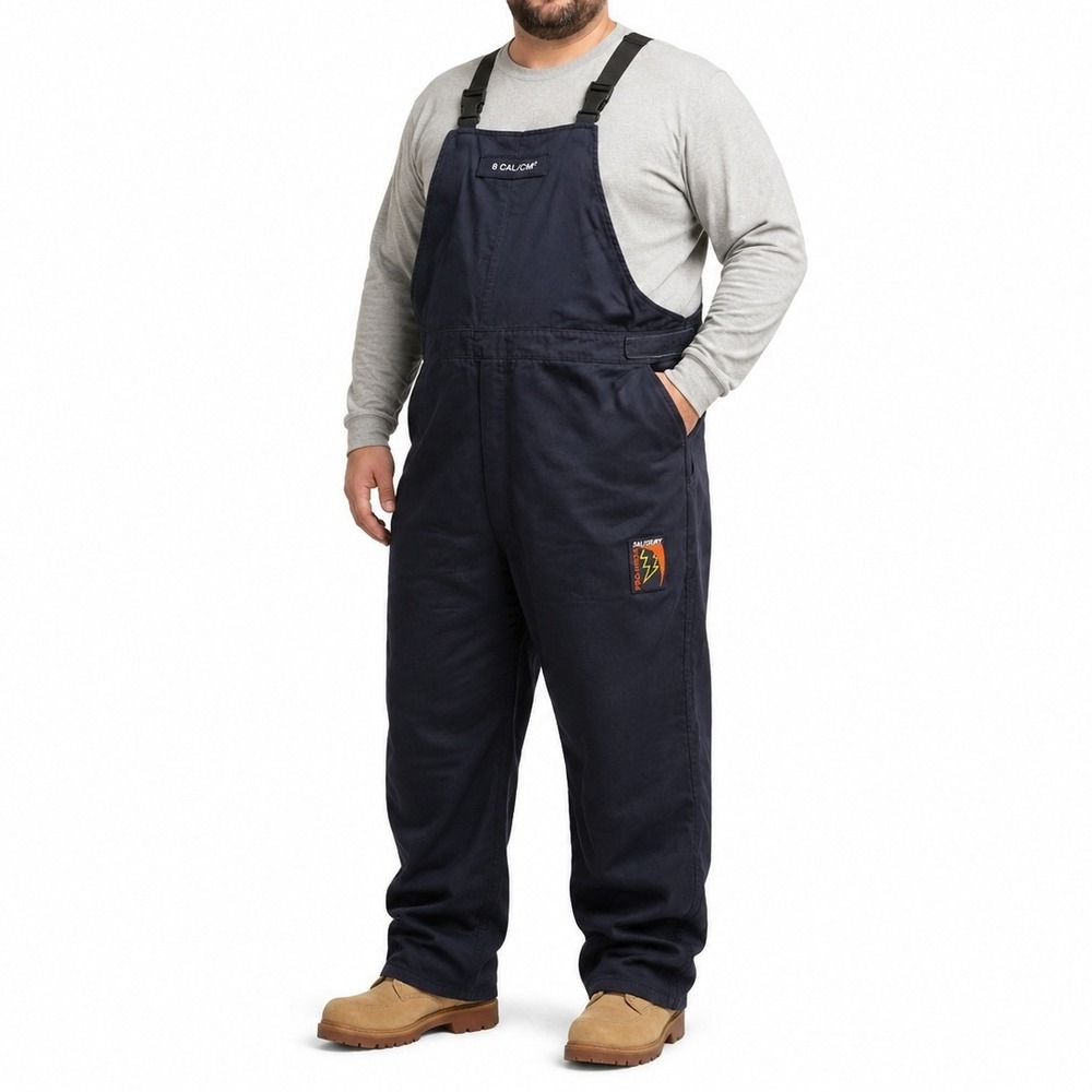 Salisbury Overalls Men 3XL Navy Blue Pro-Wear Arc Flash FR Safety Bibs 5553 8/26